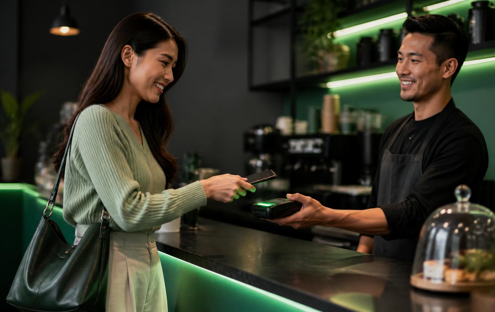 Busy neighborhood venue with strong cellphone signal and fast contactless payments